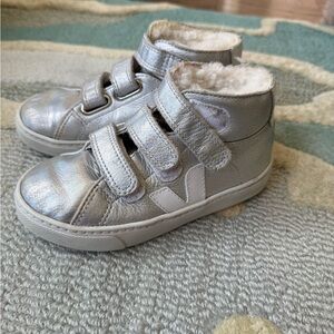 Veja Kids Silver High-Top Sneakers